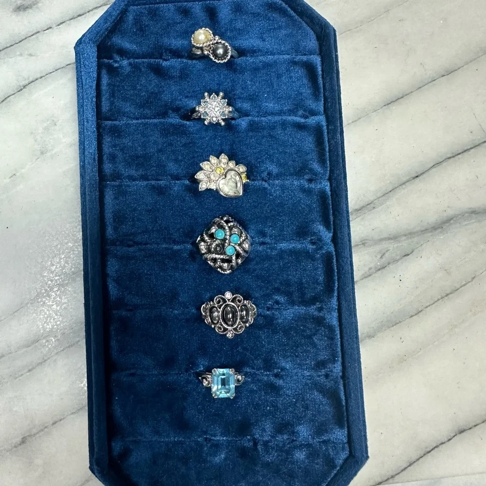 Vintage Avon Silver Tone Ring Lot of 6 - Picture 1 of 4